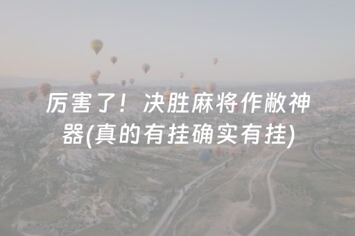 厉害了！决胜麻将作敝神器(真的有挂确实有挂)