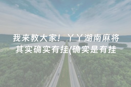 我来教大家！丫丫湖南麻将其实确实有挂(确实是有挂)
