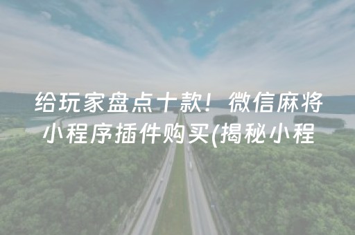 给玩家盘点十款！微信麻将小程序插件购买(揭秘小程序胡牌神器)