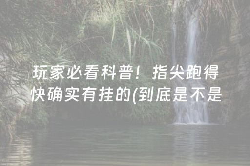 玩家必看科普！指尖跑得快确实有挂的(到底是不是有挂)