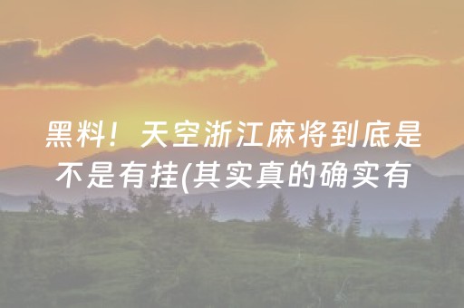 黑料！天空浙江麻将到底是不是有挂(其实真的确实有挂)