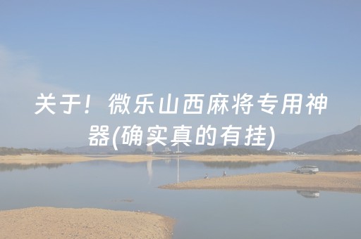 关于！微乐山西麻将专用神器(确实真的有挂)