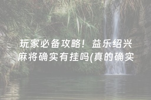 玩家必备攻略！益乐绍兴麻将确实有挂吗(真的确实是有挂)