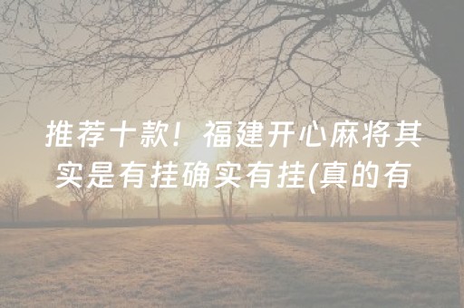 推荐十款！福建开心麻将其实是有挂确实有挂(真的有挂确实有挂)