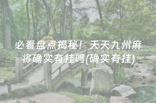 必看盘点揭秘！天天九州麻将确实有挂吗(确实有挂)