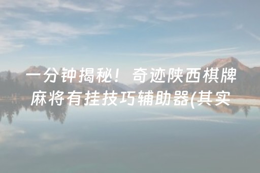 一分钟揭秘！奇迹陕西棋牌麻将有挂技巧辅助器(其实是有挂确实有挂)