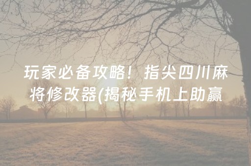 玩家必备攻略！指尖四川麻将修改器(揭秘手机上助赢软件)