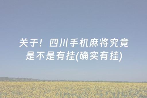 关于！四川手机麻将究竟是不是有挂(确实有挂)