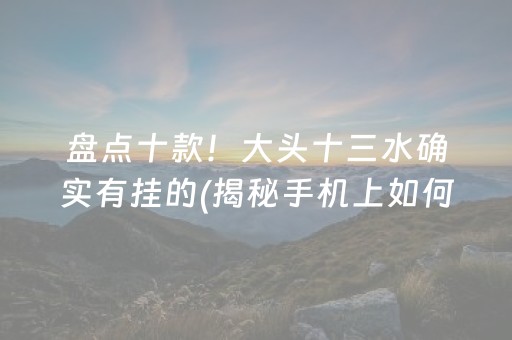 盘点十款！大头十三水确实有挂的(揭秘手机上如何让牌变好)