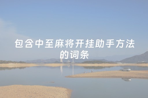 包含中至麻将开挂助手方法的词条