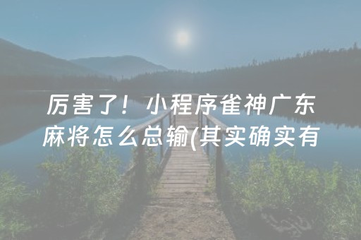 厉害了！小程序雀神广东麻将怎么总输(其实确实有挂)