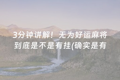 3分钟讲解！无为好运麻将到底是不是有挂(确实是有挂)