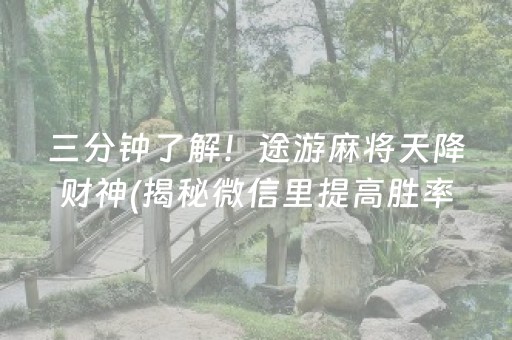 三分钟了解！途游麻将天降财神(揭秘微信里提高胜率)