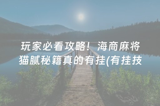 玩家必看攻略！海商麻将猫腻秘籍真的有挂(有挂技巧辅助器)