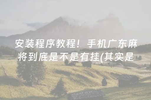 安装程序教程！手机广东麻将到底是不是有挂(其实是有挂的)