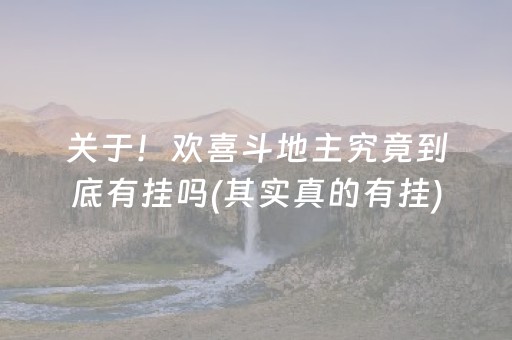 关于！欢喜斗地主究竟到底有挂吗(其实真的有挂)