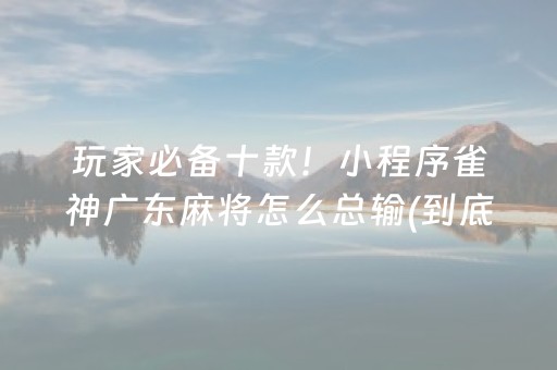 玩家必备十款！小程序雀神广东麻将怎么总输(到底是不是有挂)