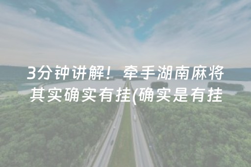 3分钟讲解！牵手湖南麻将其实确实有挂(确实是有挂的)