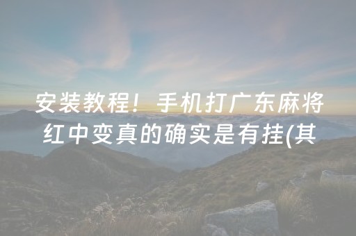 安装教程！手机打广东麻将红中变真的确实是有挂(其实是有挂确实有挂)