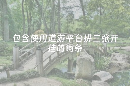 包含使用道游平台拼三张开挂的词条