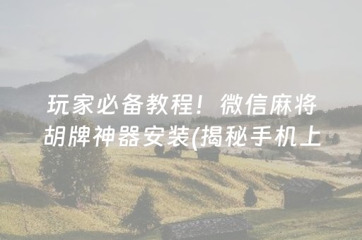 玩家必备教程！微信麻将胡牌神器安装(揭秘手机上输赢技巧)