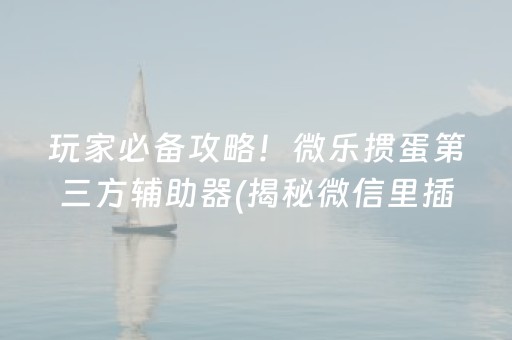 玩家必备攻略！微乐掼蛋第三方辅助器(揭秘微信里插件免费)