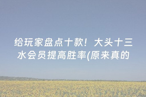 给玩家盘点十款！大头十三水会员提高胜率(原来真的有挂)