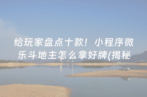 给玩家盘点十款！小程序微乐斗地主怎么拿好牌(揭秘手机上规律攻略)