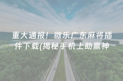 重大通报！微乐广东麻将插件下载(揭秘手机上助赢神器)