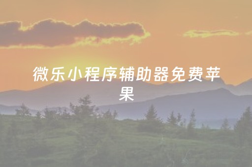 微乐小程序辅助器免费苹果（微乐ios辅助）