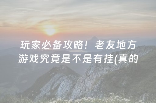 玩家必备攻略！老友地方游戏究竟是不是有挂(真的有挂确实有挂)
