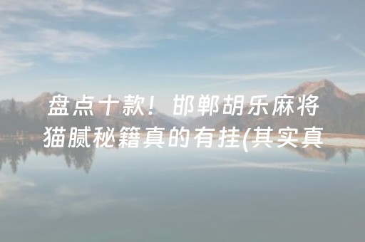 盘点十款！邯郸胡乐麻将猫腻秘籍真的有挂(其实真的有挂)