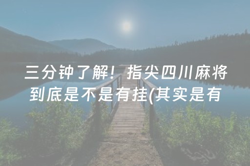 三分钟了解！指尖四川麻将到底是不是有挂(其实是有挂的)