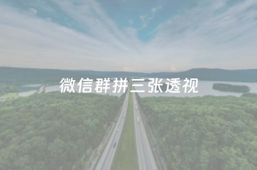 微信群拼三张透视（微信拼三张透视插件）