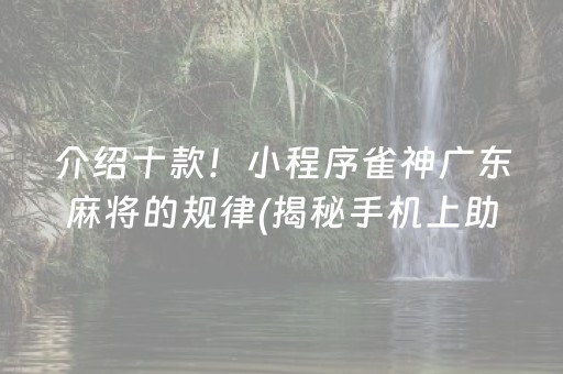 介绍十款！小程序雀神广东麻将的规律(揭秘手机上助手软件)