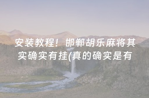 安装教程！邯郸胡乐麻将其实确实有挂(真的确实是有挂)