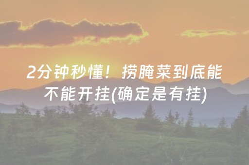 2分钟秒懂！捞腌菜到底能不能开挂(确定是有挂)
