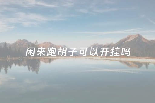 闲来跑胡子可以开挂吗（闲来跑胡子5）