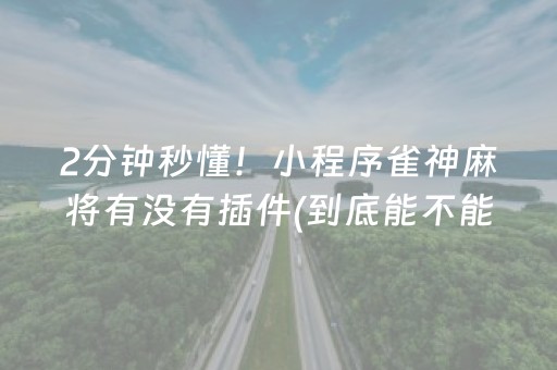 2分钟秒懂！小程序雀神麻将有没有插件(到底能不能开挂)