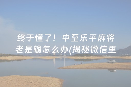 终于懂了！中至乐平麻将老是输怎么办(揭秘微信里系统发好牌)