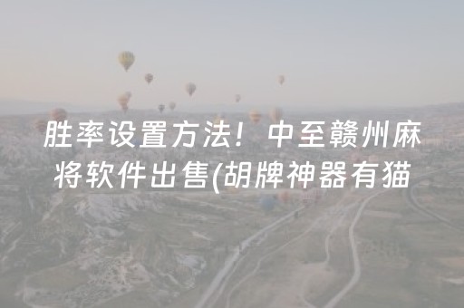 胜率设置方法！中至赣州麻将软件出售(胡牌神器有猫腻吗)