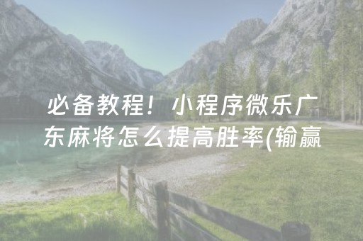 三分钟了解“微乐江苏麻将开挂神器”（会员会提高胜率吗)