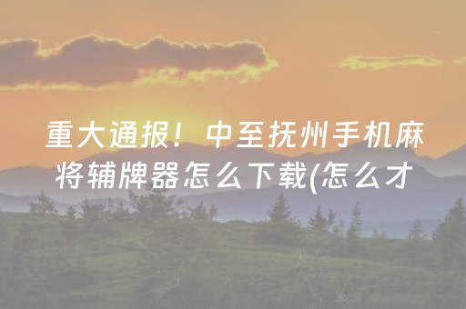 玩家必看攻略“微乐安徽麻将输赢规律”（插件开挂免费AI)