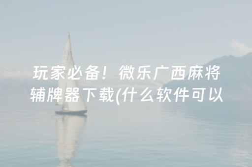 必备攻略“微乐山东手机麻将助赢神器”（小程序必赢神器)