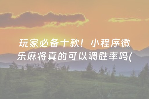 玩家必备十款“微乐安徽麻将助赢神器购买”（规律确实有挂)