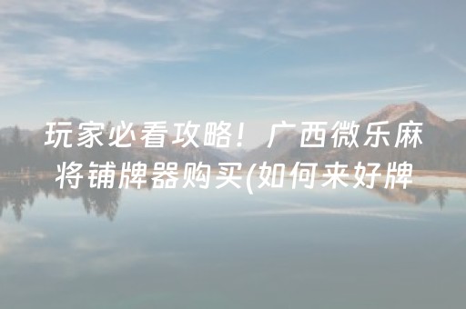 厉害了“微乐陕西麻将技巧和打好牌方法”（开挂辅助器插件)