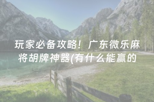 今日重大通报“小程序微乐麻将万能开挂器”（软挂神器)
