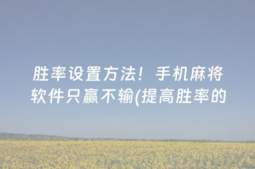 必备攻略“雀神广东麻将软件出售”（辅助器通用版)