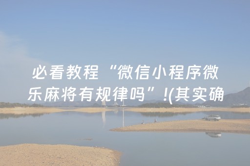 必看盘点揭秘“微乐安徽麻将专用神器”（怎么设置才能赢)