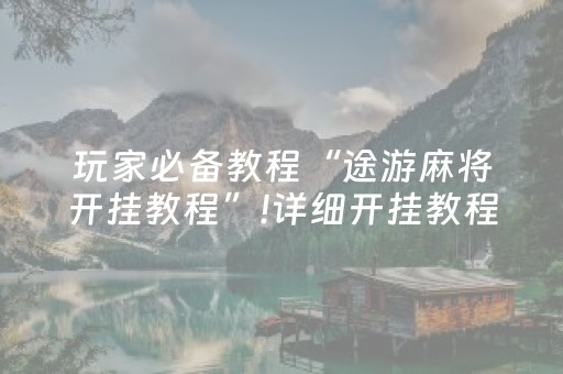 必备教程“微乐湖北麻将助赢神器购买”（开挂辅助脚本)